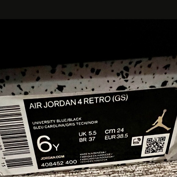 Jordan 4 University Blue 6y - Picture 3 of 3